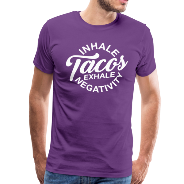 Inhale Tacos Exhale Negativity Men's Premium T-Shirt - purple