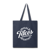 Inhale Tacos Exhale Negativity Tote Bag - navy