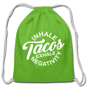 Inhale Tacos Exhale Negativity Cotton Drawstring Bag