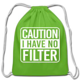 Caution I Have No Filter Cotton Drawstring Bag