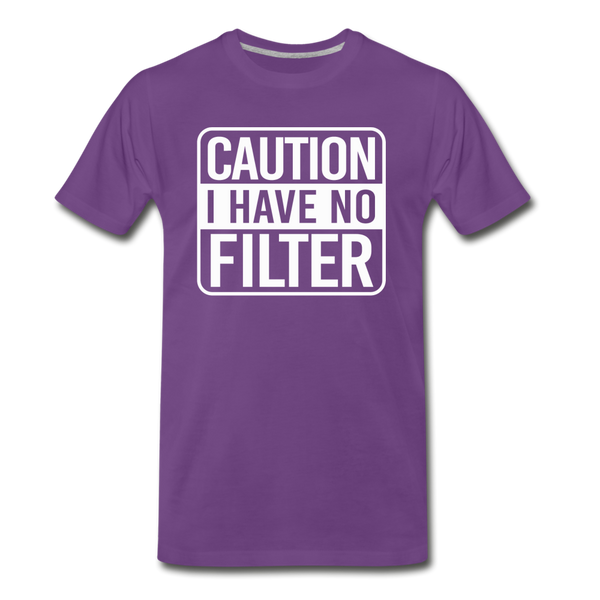 Caution I Have No Filter Men's Premium T-Shirt - purple