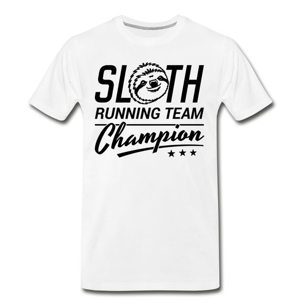 Sloth Running Team Champion Men's Premium T-Shirt - white