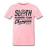 Sloth Running Team Champion Men's Premium T-Shirt - pink