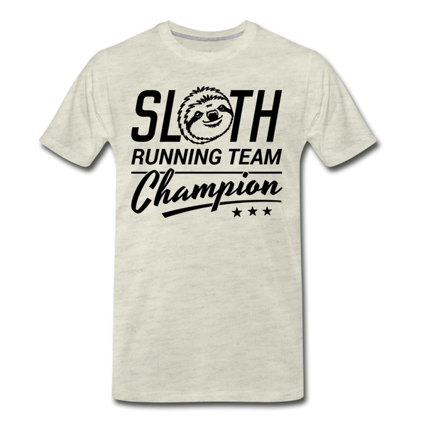 Sloth Running Team Champion Men's Premium T-Shirt - heather oatmeal