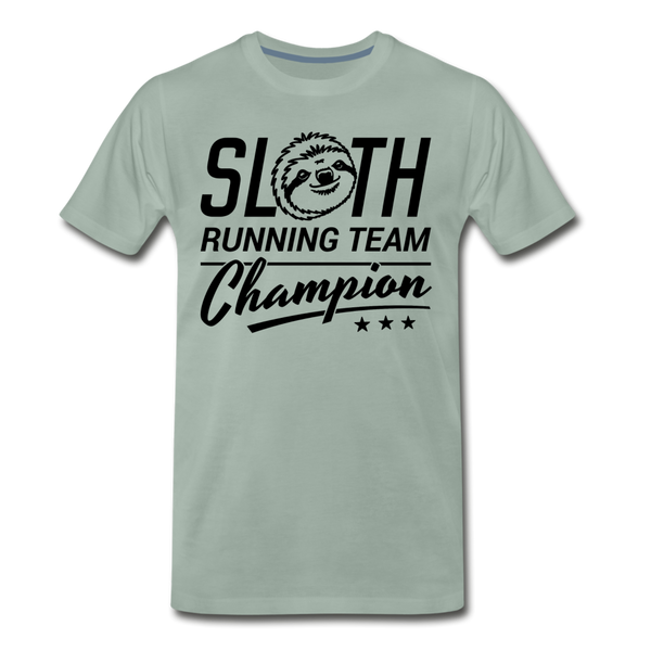 Sloth Running Team Champion Men's Premium T-Shirt - steel green