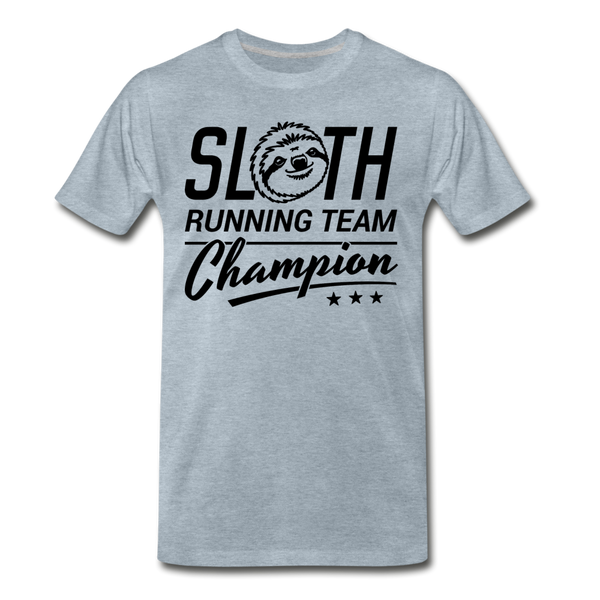 Sloth Running Team Champion Men's Premium T-Shirt - heather ice blue