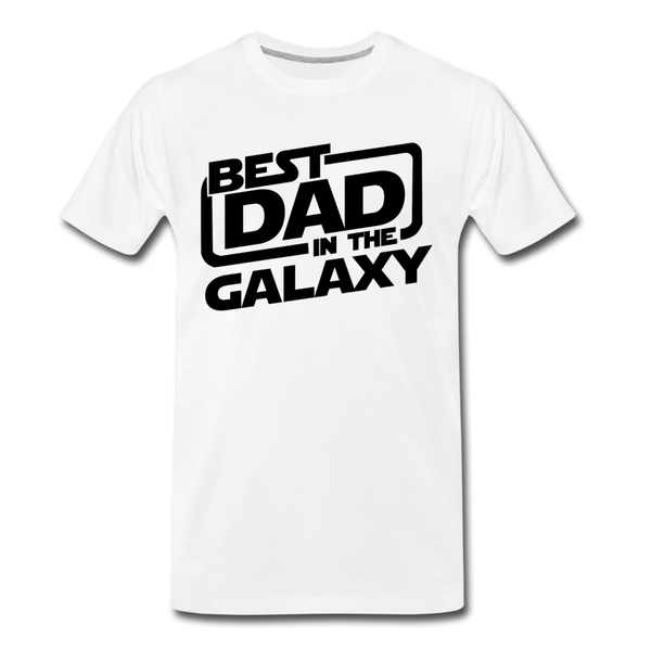 Best Dad in the Galaxy Men's Premium T-Shirt - white