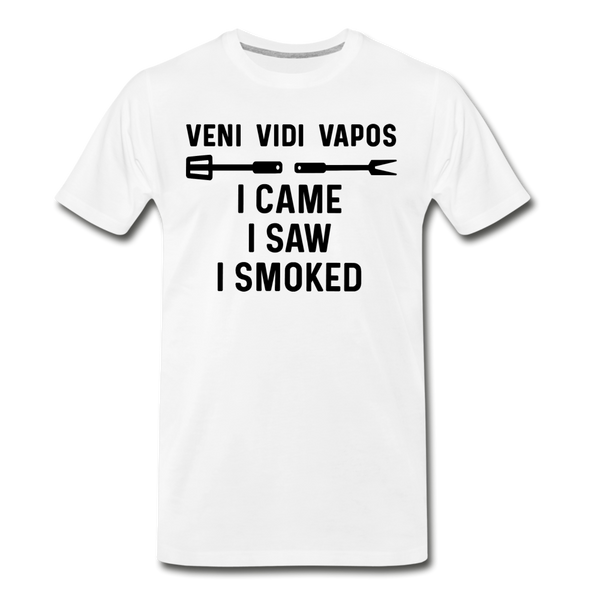 Veni Vidi Vapos I Came I Saw I Smoked: BBQ Smoker Men's Premium T-Shirt - white