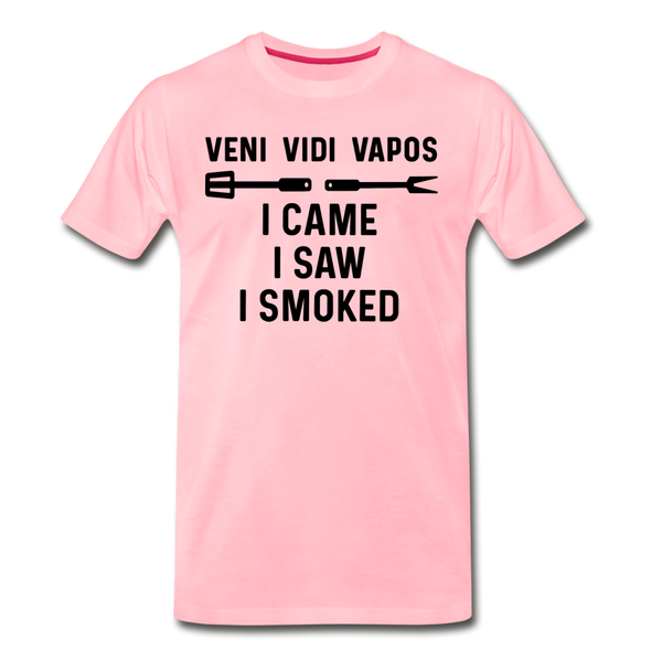 Veni Vidi Vapos I Came I Saw I Smoked: BBQ Smoker Men's Premium T-Shirt - pink