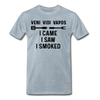 Veni Vidi Vapos I Came I Saw I Smoked: BBQ Smoker Men's Premium T-Shirt - heather ice blue