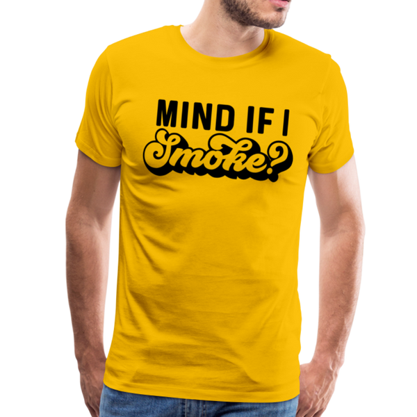 Mind if I Smoke Funny BBQ Men's Premium T-Shirt - sun yellow