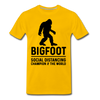 Bigfoot Social Distancing Champion of the World Men's Premium T-Shirt - sun yellow