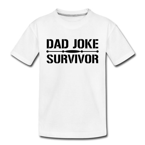 Dad Joke Survivor Kids' Premium T-Shirt - white