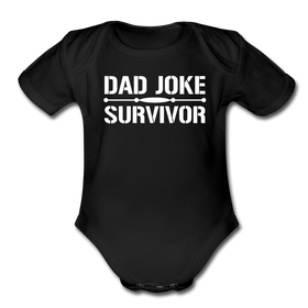 Dad Joke Survivor Organic Short Sleeve Baby Bodysuit
