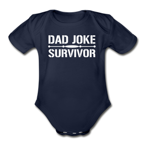 Dad Joke Survivor Organic Short Sleeve Baby Bodysuit