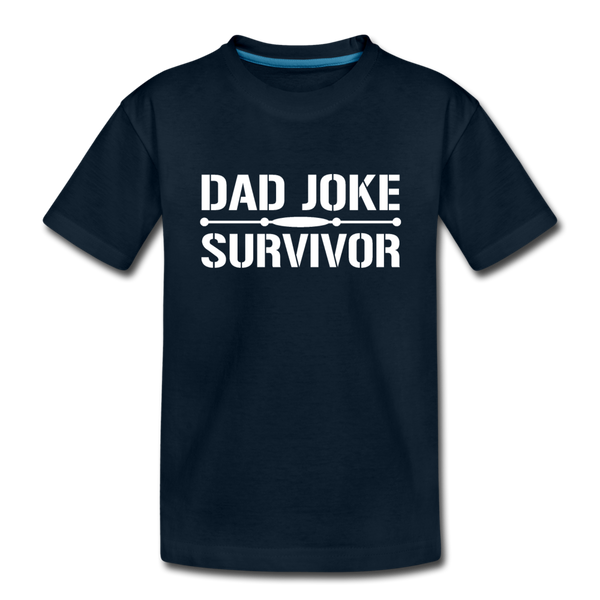 Dad Joke Survivor Kids' Premium T-Shirt - deep navy