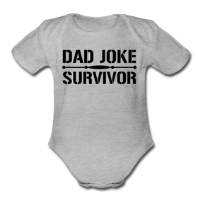 Dad Joke Survivor Organic Short Sleeve Baby Bodysuit