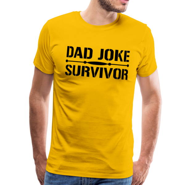 Dad Joke Survivor Men's Premium T-Shirt - sun yellow