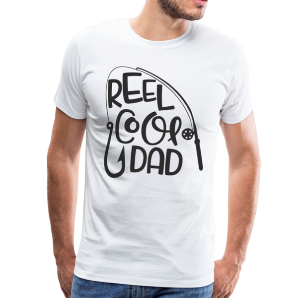 Reel Cool Dad Funny Fishing Premium T-Shirt - white