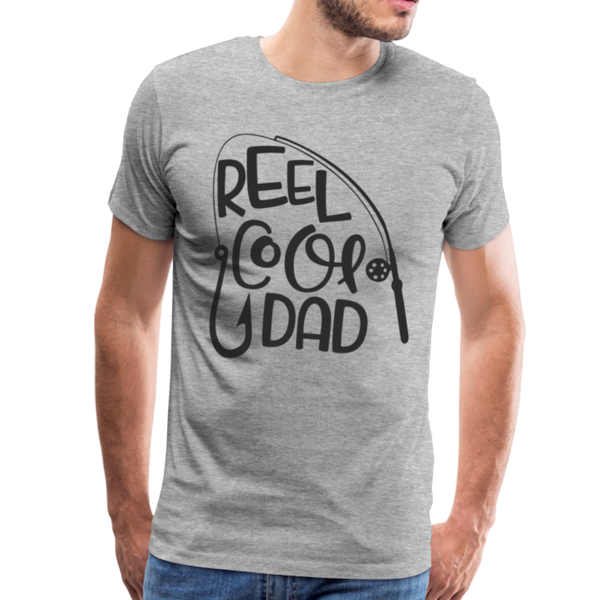 Reel Cool Dad Funny Fishing Premium T-Shirt - heather gray