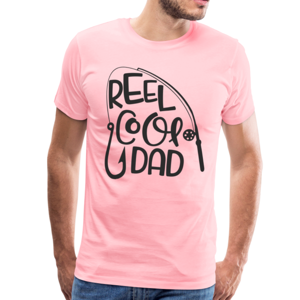 Reel Cool Dad Funny Fishing Premium T-Shirt - pink