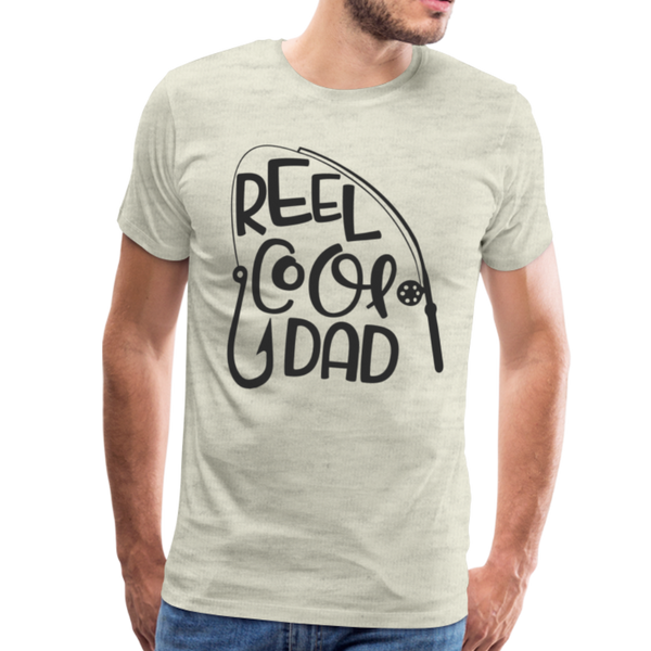 Reel Cool Dad Funny Fishing Premium T-Shirt - heather oatmeal