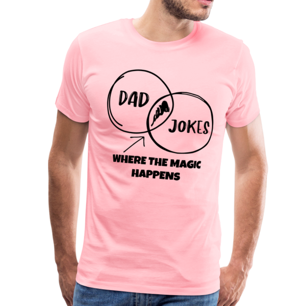 Funny Dad Jokes Venn Diagram Short-Sleeve T-Shirt - pink