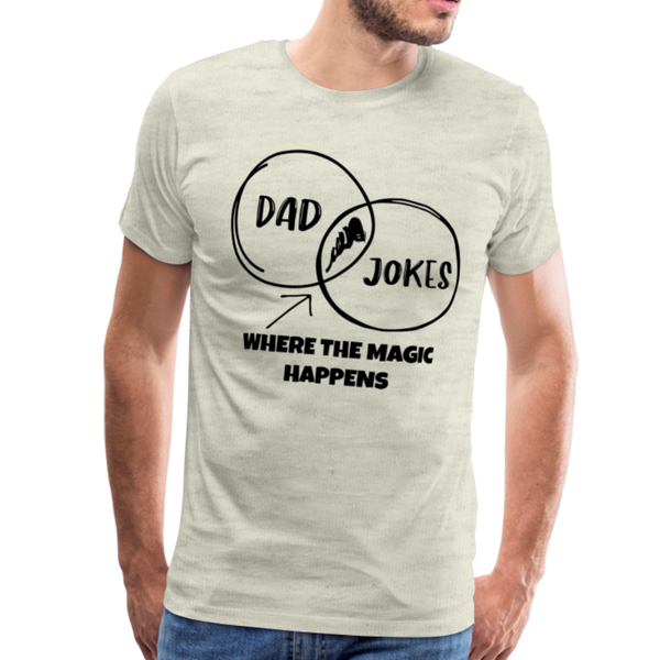 Funny Dad Jokes Venn Diagram Short-Sleeve T-Shirt - heather oatmeal