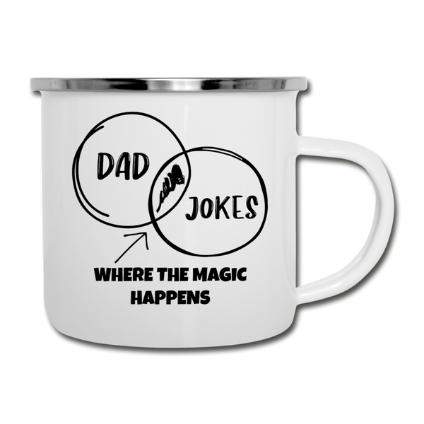 Funny Dad Jokes Venn Diagram Camper Mug - white