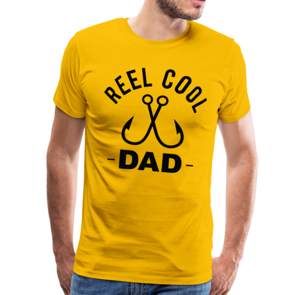 Reel Cool Fish Hooks Dad Fishing Men's Premium T-Shirt - sun yellow