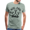 Reel Cool Fish Hooks Dad Fishing Men's Premium T-Shirt - steel green