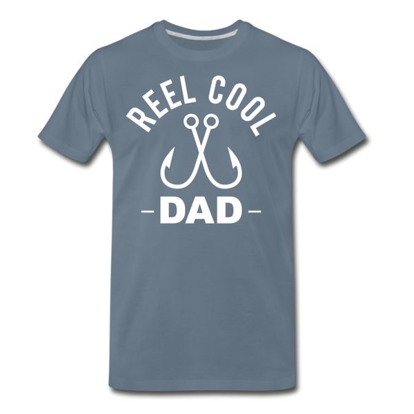 Reel Cool Dad Fishing Men's Premium T-Shirt - steel blue
