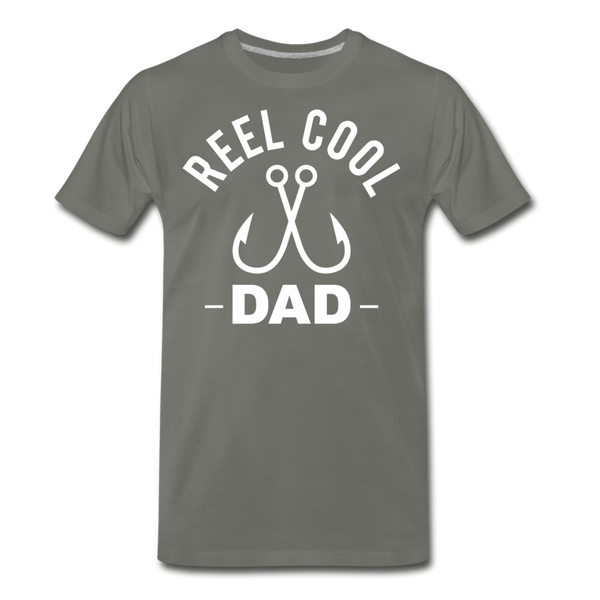 Reel Cool Dad Fishing Men's Premium T-Shirt - asphalt gray