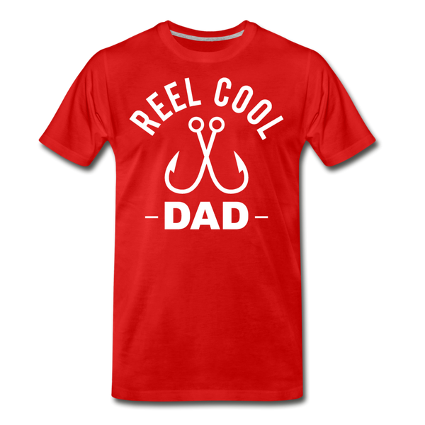 Reel Cool Dad Fishing Men's Premium T-Shirt - red