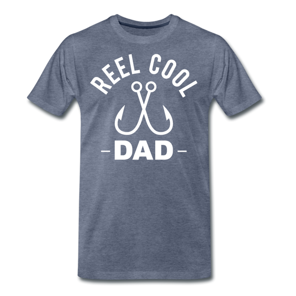 Reel Cool Dad Fishing Men's Premium T-Shirt - heather blue