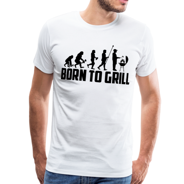 Born To Grill Evolution BBQ Men's Premium T-Shirt - white
