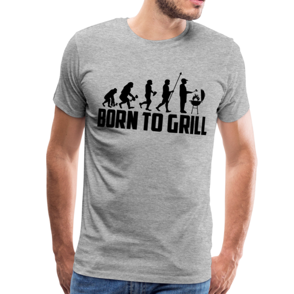 Born To Grill Evolution BBQ Men's Premium T-Shirt - heather gray