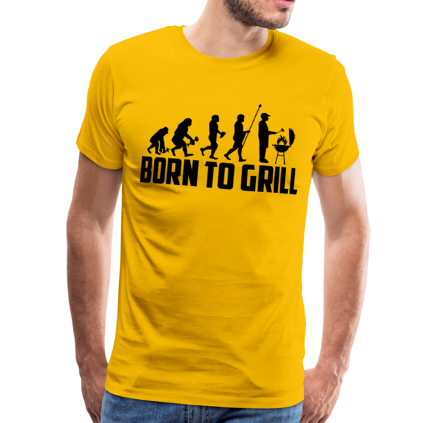 Born To Grill Evolution BBQ Men's Premium T-Shirt - sun yellow