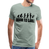 Born To Grill Evolution BBQ Men's Premium T-Shirt - steel green