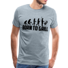 Born To Grill Evolution BBQ Men's Premium T-Shirt - heather ice blue