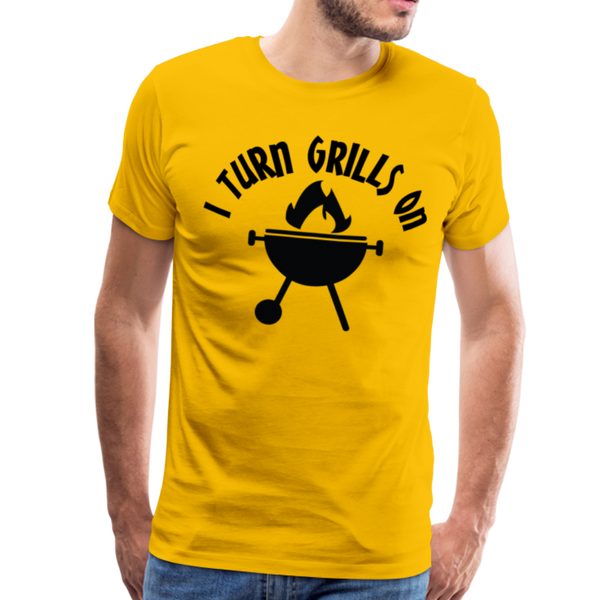 I Turn Grills On Funny BBQ Men's Premium T-Shirt - sun yellow