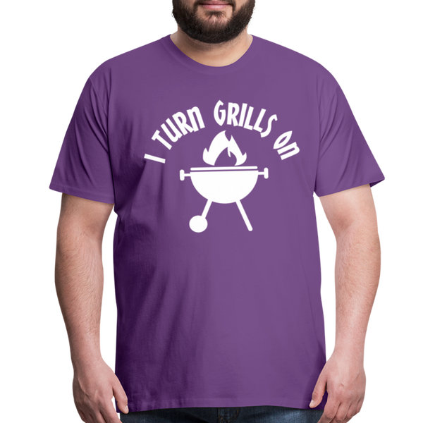 I Turn Grills On Funny BBQ Men's Premium T-Shirt - purple