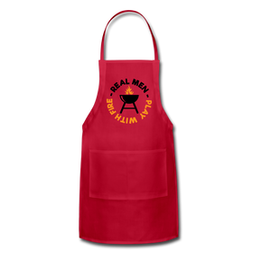 Real Men Play with Fire Funny BBQ Adjustable Apron