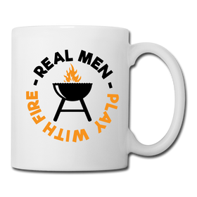 Real Men Play with Fire Funny BBQ Coffee/Tea Mug