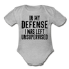 In my Defense I was Left Unsupervised Organic Short Sleeve Baby Bodysuit