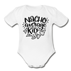 Nacho Average Kid Funny Organic Short Sleeve Baby Bodysuit - white