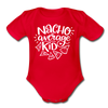 Nacho Average Kid Organic Short Sleeve Baby Bodysuit - red