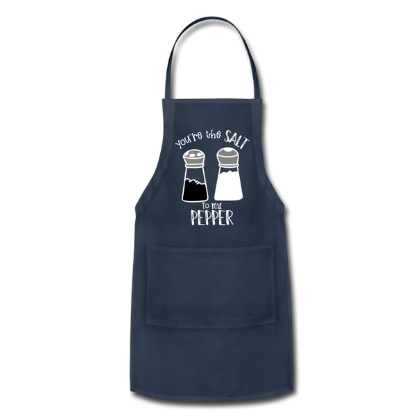 You're the Salt to my Pepper Funny Love Adjustable Apron - navy