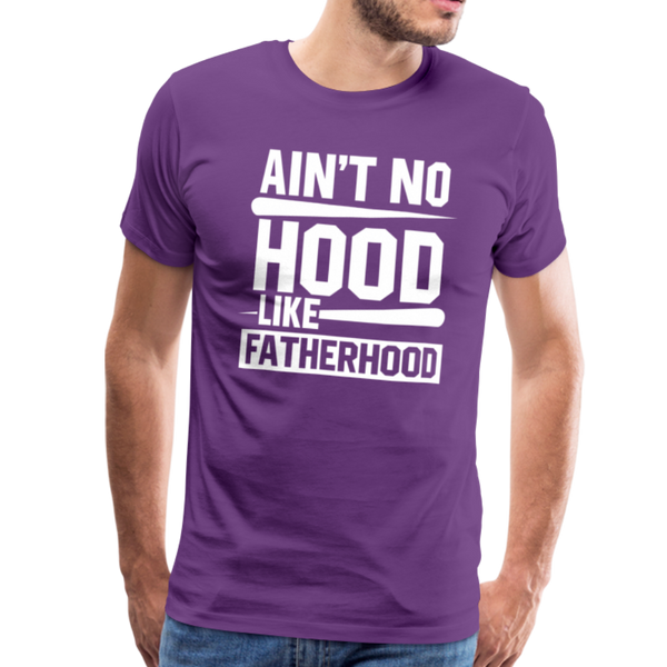 Ain't No Hood Like Fatherhood Funny Men's Premium T-Shirt - purple