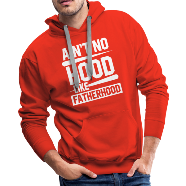 Ain't No Hood Like Fatherhood Funny Men’s Premium Hoodie - red